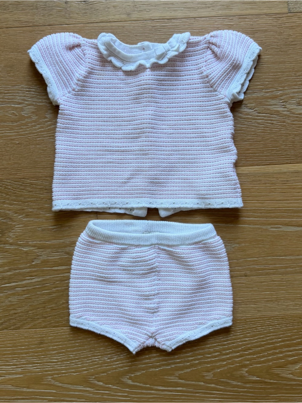 Janie and Jack - Girls Soft Pink Knit Top & Shorts Set
